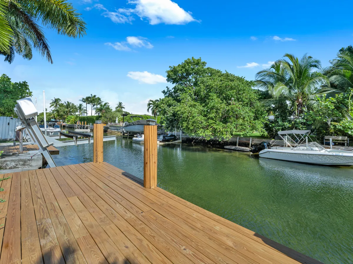 Private dock and boat lift on the canal at 1777 Daytonia Road